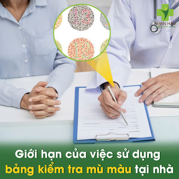 Giới hạn của việc sử dụng bảng kiểm tra mù màu tại nhà