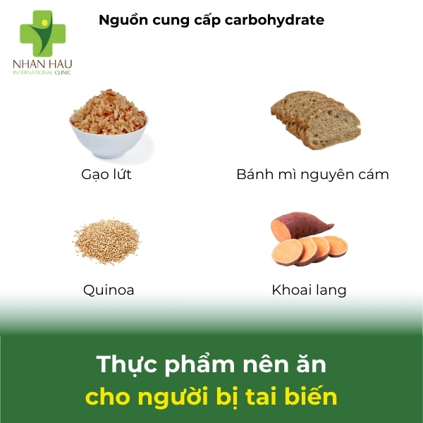 Thực phẩm nên ăn cho người bị tai biến - Nguồn cung cấp carbohydrate