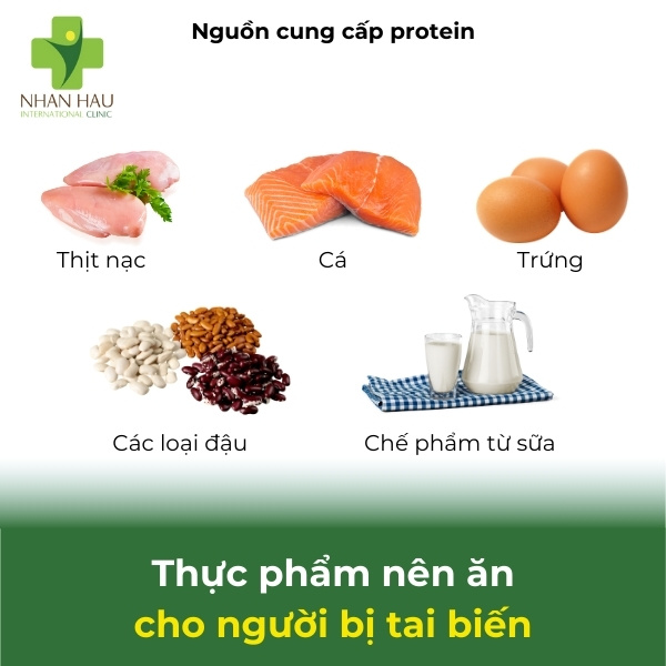 Thực phẩm nên ăn cho người bị tai biến - Nguồn cung cấp protein