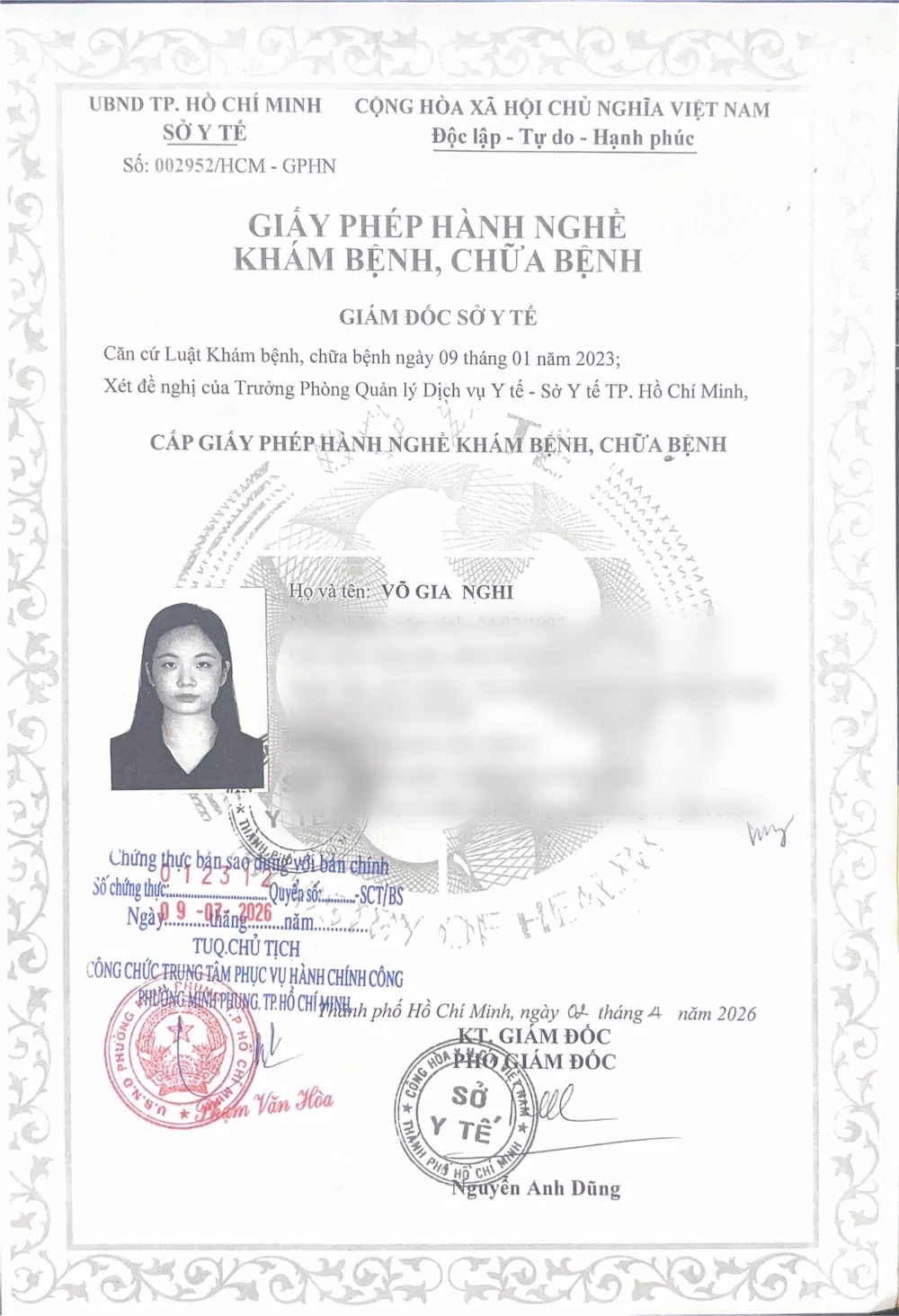 bác sĩ Võ Gia Nghi